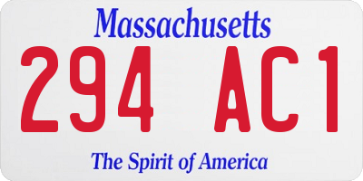 MA license plate 294AC1