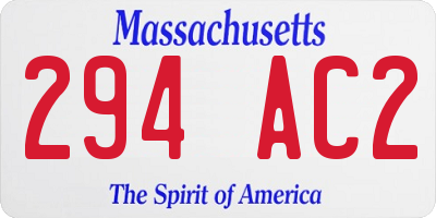 MA license plate 294AC2