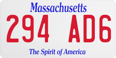 MA license plate 294AD6
