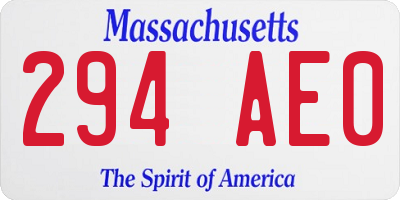 MA license plate 294AE0