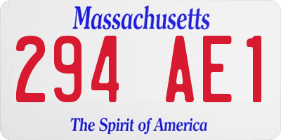 MA license plate 294AE1