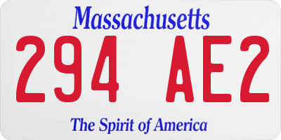 MA license plate 294AE2