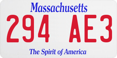 MA license plate 294AE3
