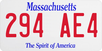 MA license plate 294AE4