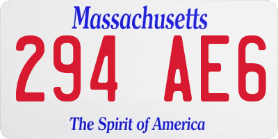 MA license plate 294AE6
