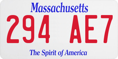 MA license plate 294AE7