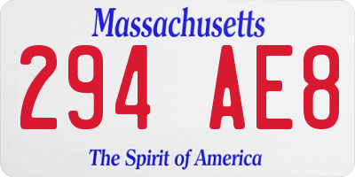 MA license plate 294AE8