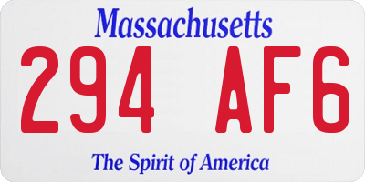 MA license plate 294AF6