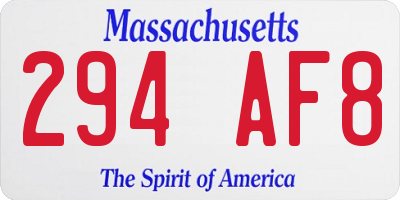 MA license plate 294AF8