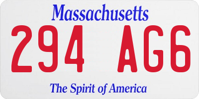MA license plate 294AG6