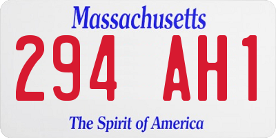 MA license plate 294AH1