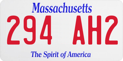 MA license plate 294AH2