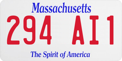 MA license plate 294AI1