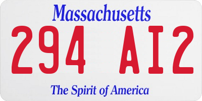 MA license plate 294AI2