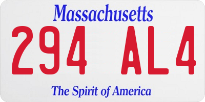MA license plate 294AL4
