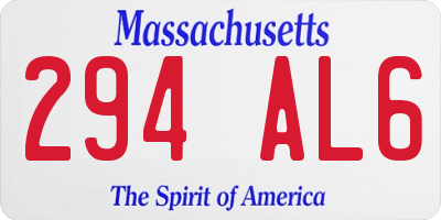 MA license plate 294AL6
