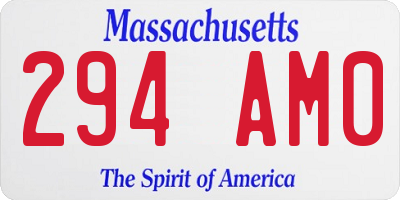 MA license plate 294AM0