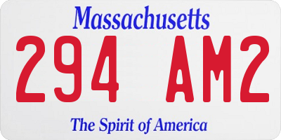 MA license plate 294AM2