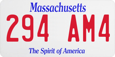 MA license plate 294AM4