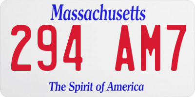 MA license plate 294AM7