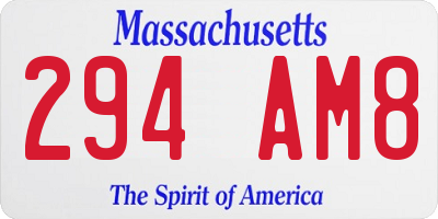 MA license plate 294AM8