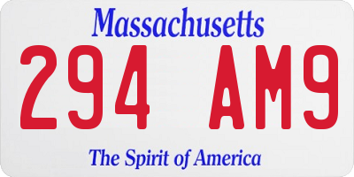 MA license plate 294AM9