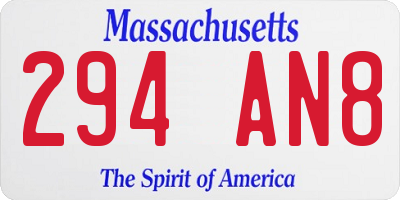 MA license plate 294AN8