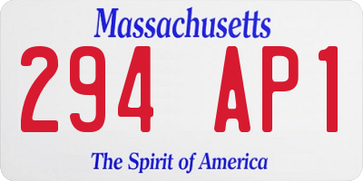 MA license plate 294AP1