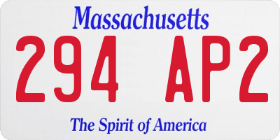 MA license plate 294AP2