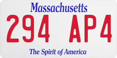 MA license plate 294AP4