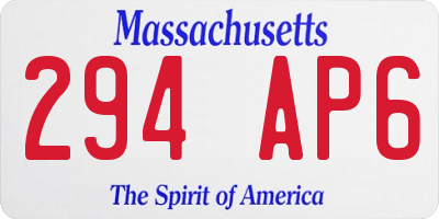 MA license plate 294AP6