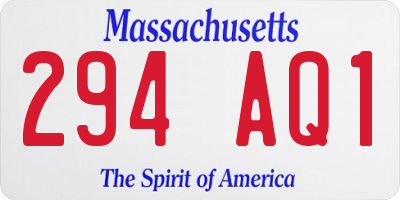 MA license plate 294AQ1