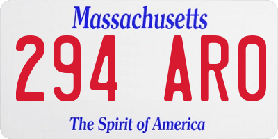 MA license plate 294AR0