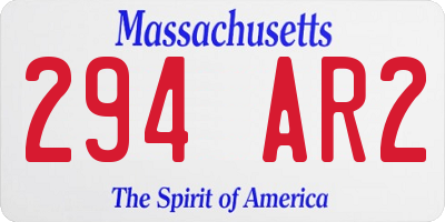 MA license plate 294AR2