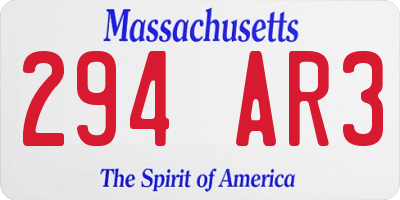 MA license plate 294AR3