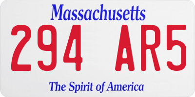 MA license plate 294AR5