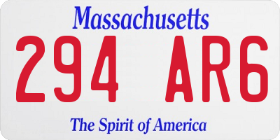 MA license plate 294AR6
