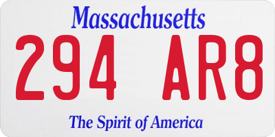 MA license plate 294AR8