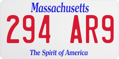 MA license plate 294AR9