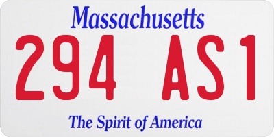MA license plate 294AS1