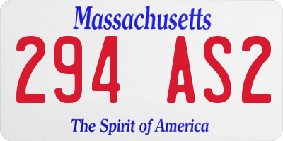 MA license plate 294AS2