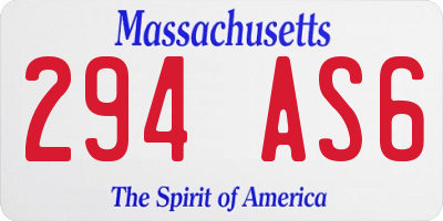 MA license plate 294AS6