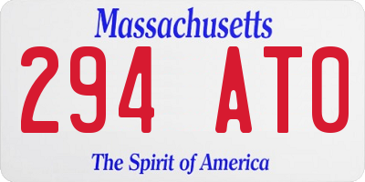 MA license plate 294AT0