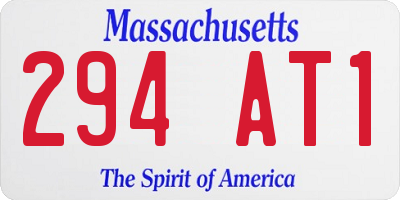 MA license plate 294AT1