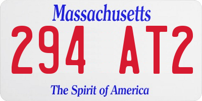 MA license plate 294AT2