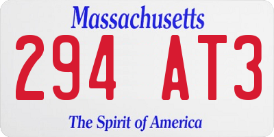 MA license plate 294AT3