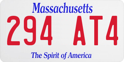 MA license plate 294AT4