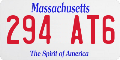 MA license plate 294AT6