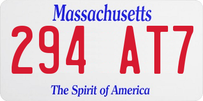 MA license plate 294AT7