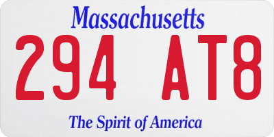 MA license plate 294AT8